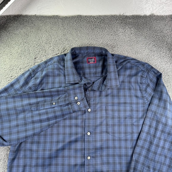 Untuckit Shirt Men 3XL Beresan Gingham Check Blue Stretch Spring Dad Casual EUC - Picture 7 of 11